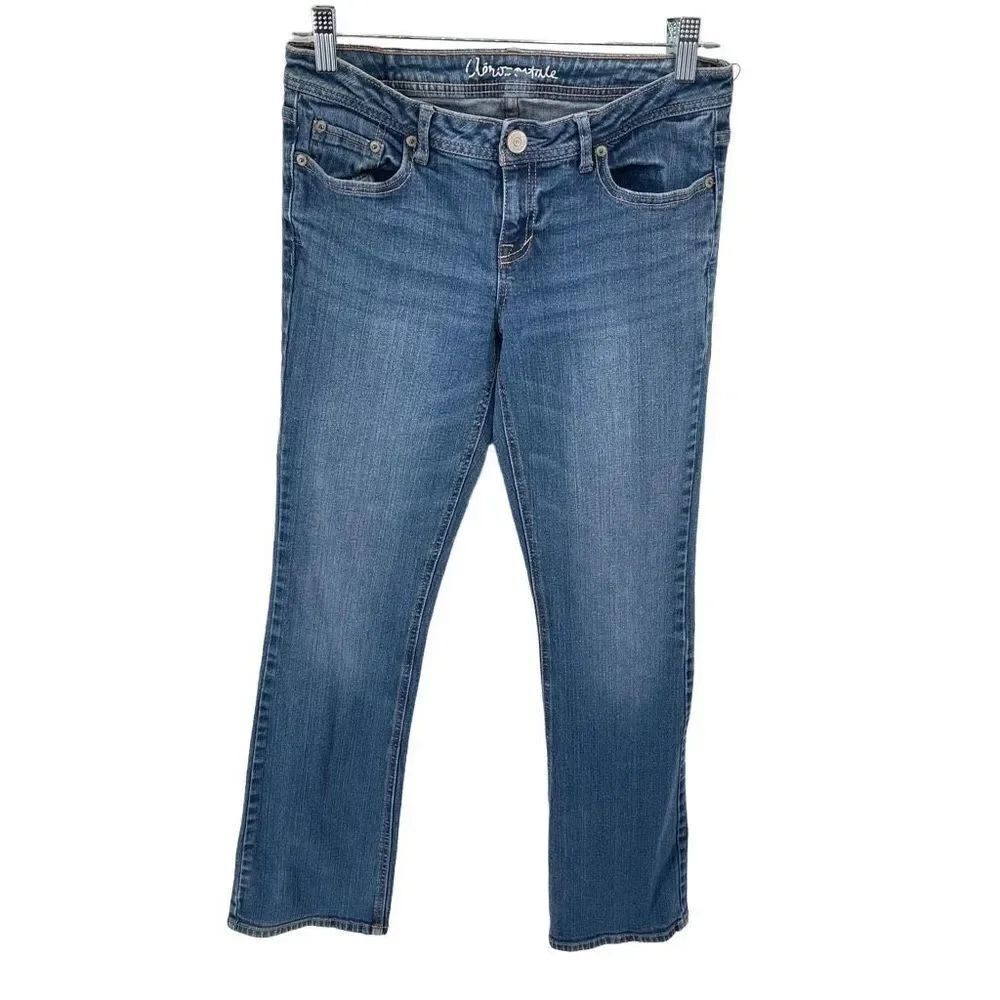 Aeropostale Womens Chelsea Bootcut Jeans Stretch Medium Wash Blue 6 Regular